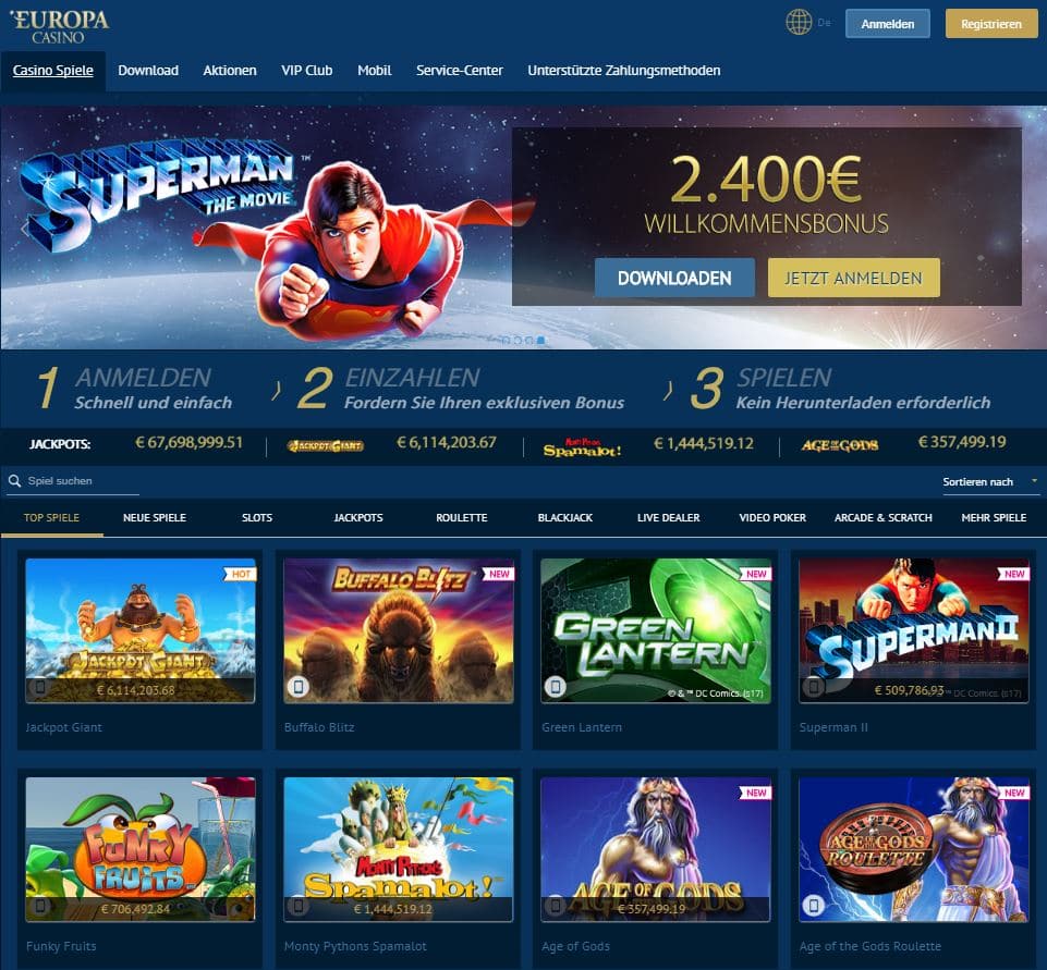 Europa Casino besuchen